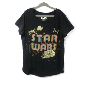 Star Wars Girls Rainbow Glitter T Shirt Size 10/12